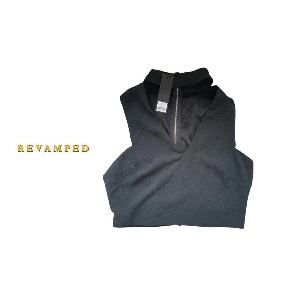 Crop Top with Choker - Zipper Back by Revamped